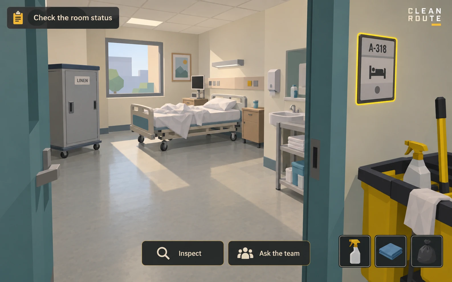 Clean Route: proposed first-person workflow exploration
