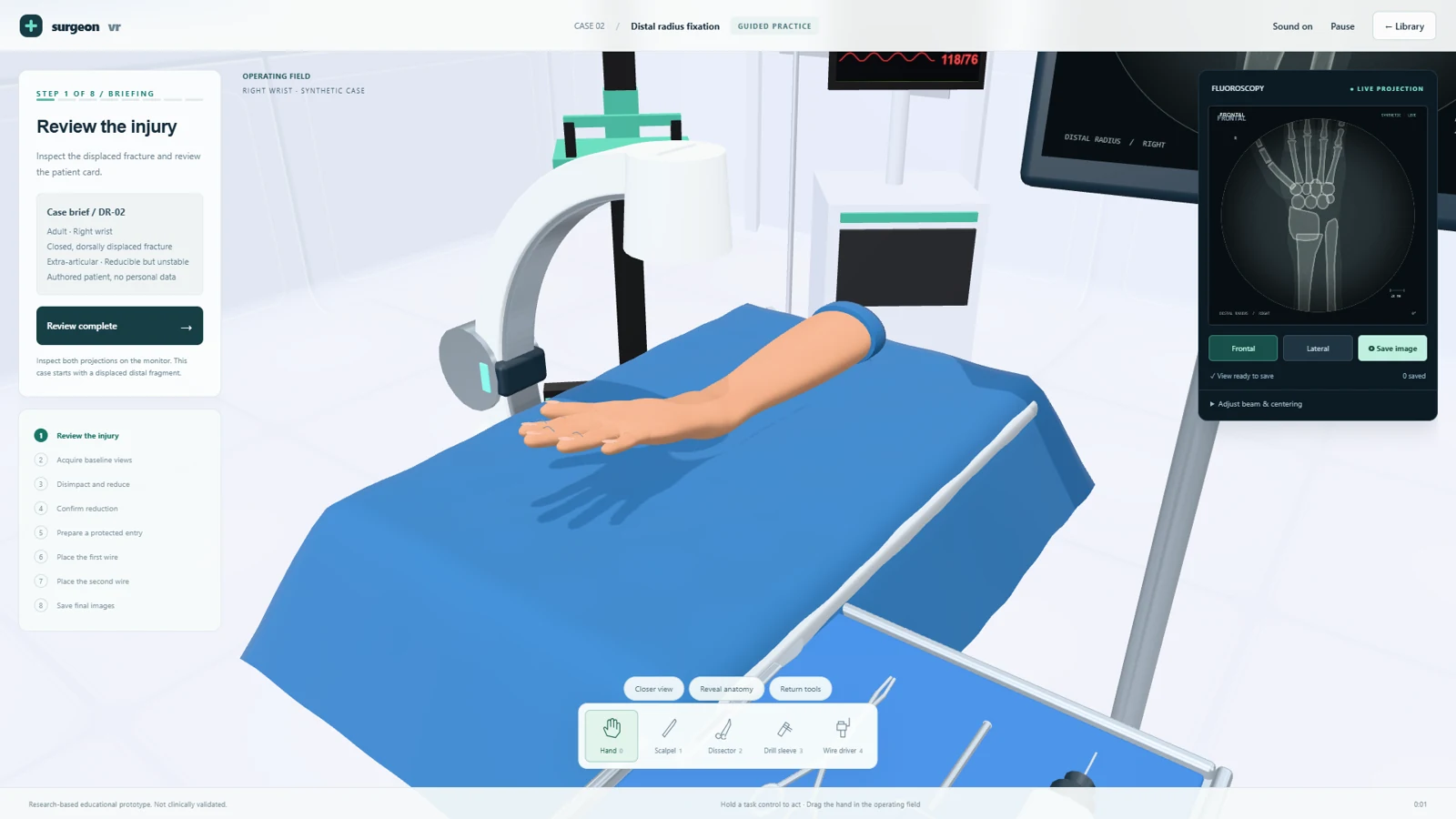 Procedural Skills Lab: actual prototype gameplay